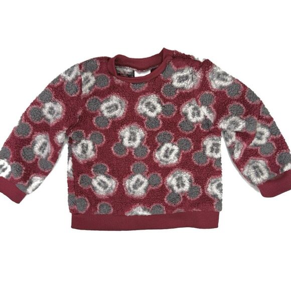 Disney Baby Mickey Mouse Red Fleece Outfit Top and Pants Set Unisex Sz 24 Months - Picture 3 of 8